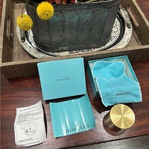 Tiffany & Co. Blue Clock Case with Gold Lid